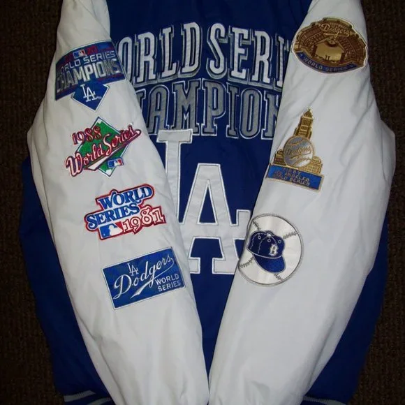 LOS ANGELES DODGERS 7 TIME WORLD SERIES CHAMPIONSHIP Hooded Jacket M L 2X - Picture 9 of 13